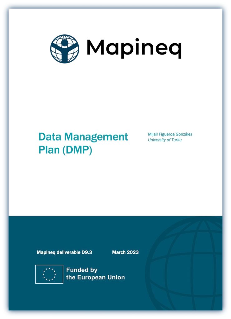 Front page Mapineq data management plan