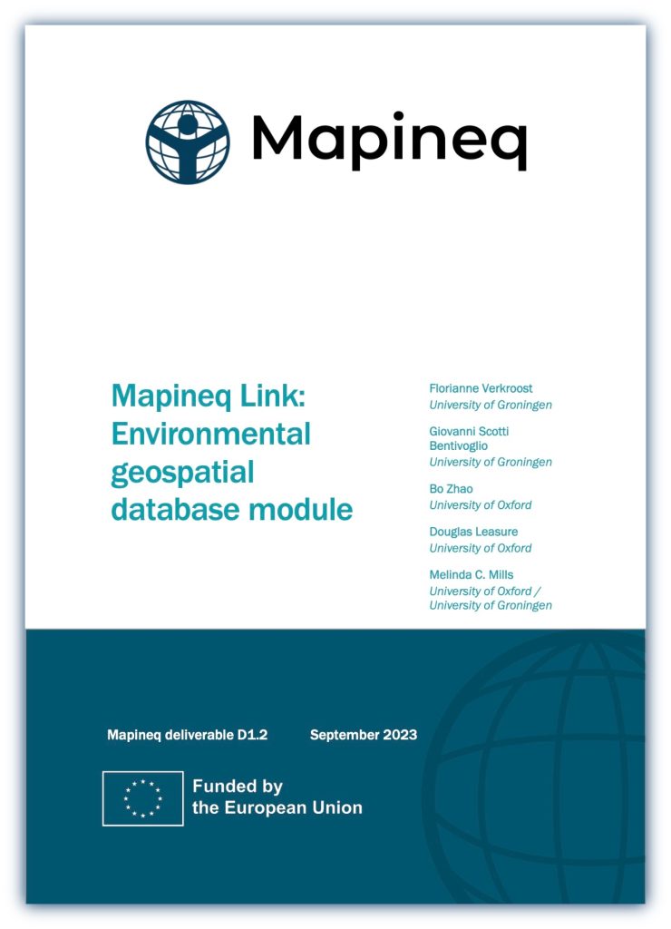 Front page Mapineq Link: Environmental geospatial database module